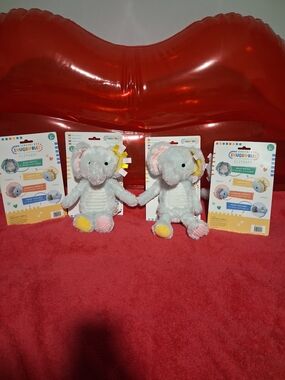 Snuggables Plush Elephant Toy - Gray with Pink & Yellow Accents